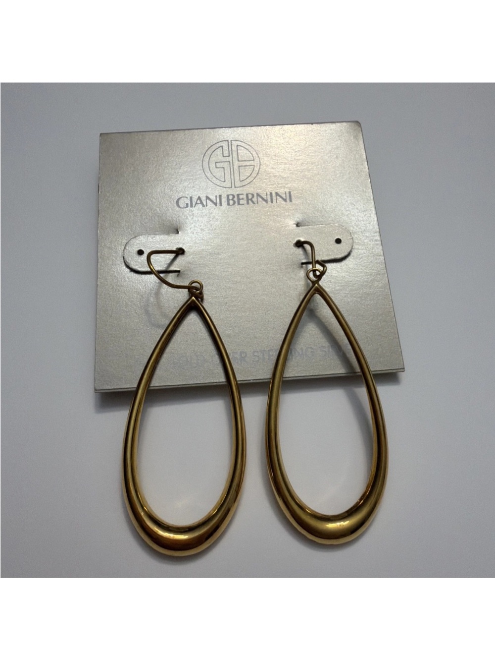 Giani Bernini Gold Hoop Earrings 24K Gold Over Sterling Silver Teardrop